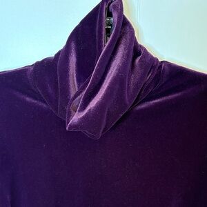 Elegant Purple Velvet Turtleneck Top